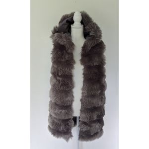 Faux fur hooded vest